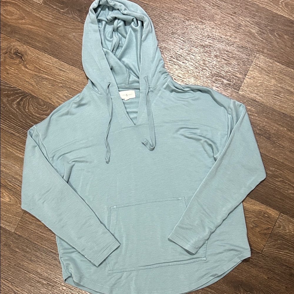 Lou & Grey Soft Blue Hoodie Long Sleeve Shirt